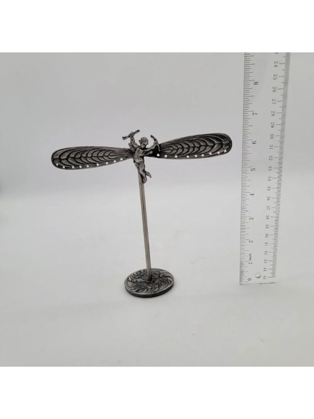Pewter Fairy Cherub Earring Holder With Cherub Vintage